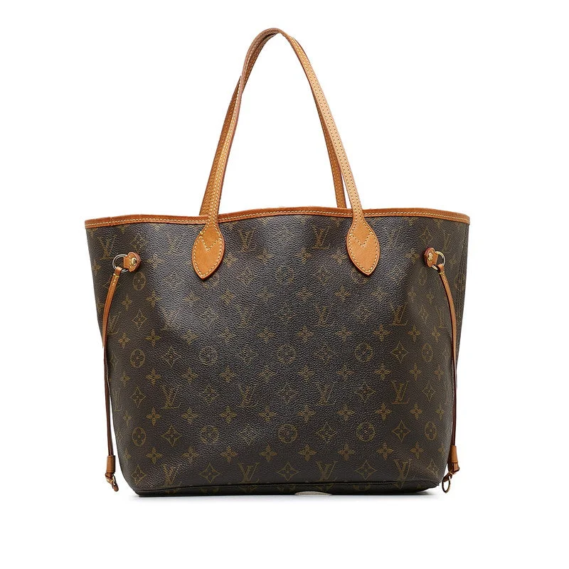 Ladies Louis Vuitton shoulder bags with a tassel decoration for charmLouis Vuitton Monogram Neverfull MM Shoulder Bag Tote Bag M40156