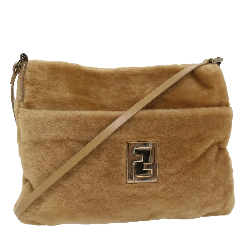 Fendi tote bags with a printed Fendi logo on the front for high brand visibilityFENDI Shoulder Bag fur Brown  54120