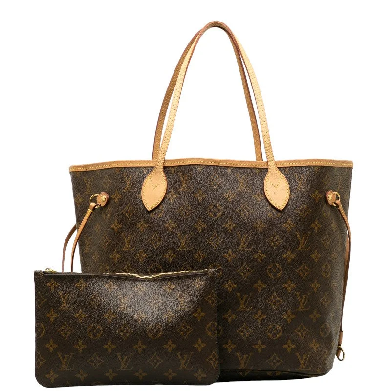 Ladies Louis Vuitton shoulder bags with a magnetic - closure flap for easeLouis Vuitton Monogram Neverfull MM Shoulder Bag Tote Bag M40995