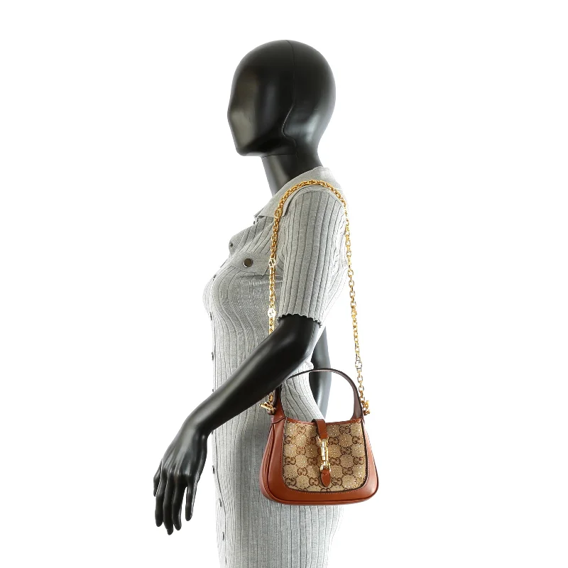 Gucci tote bags for women with a spacious interiorGUCCI Jackie 1961 Crystal GG Mini