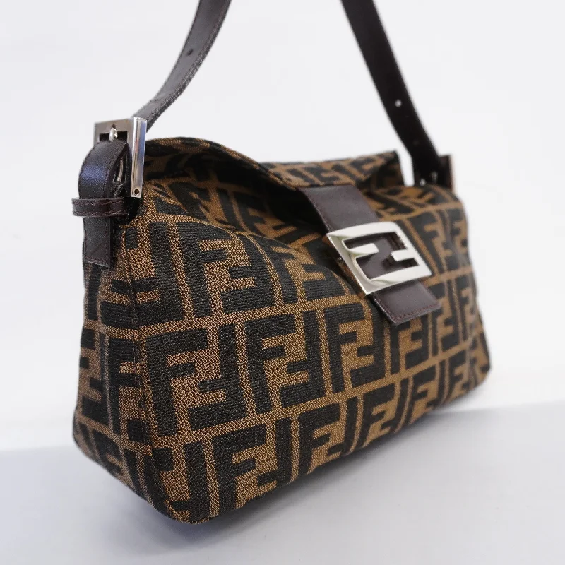 Fendi Baguette bags in a limited - edition colorway for a rare and exclusive lookFENDI Zucca Handbag Women's Nylon Canvas,Leather Brown