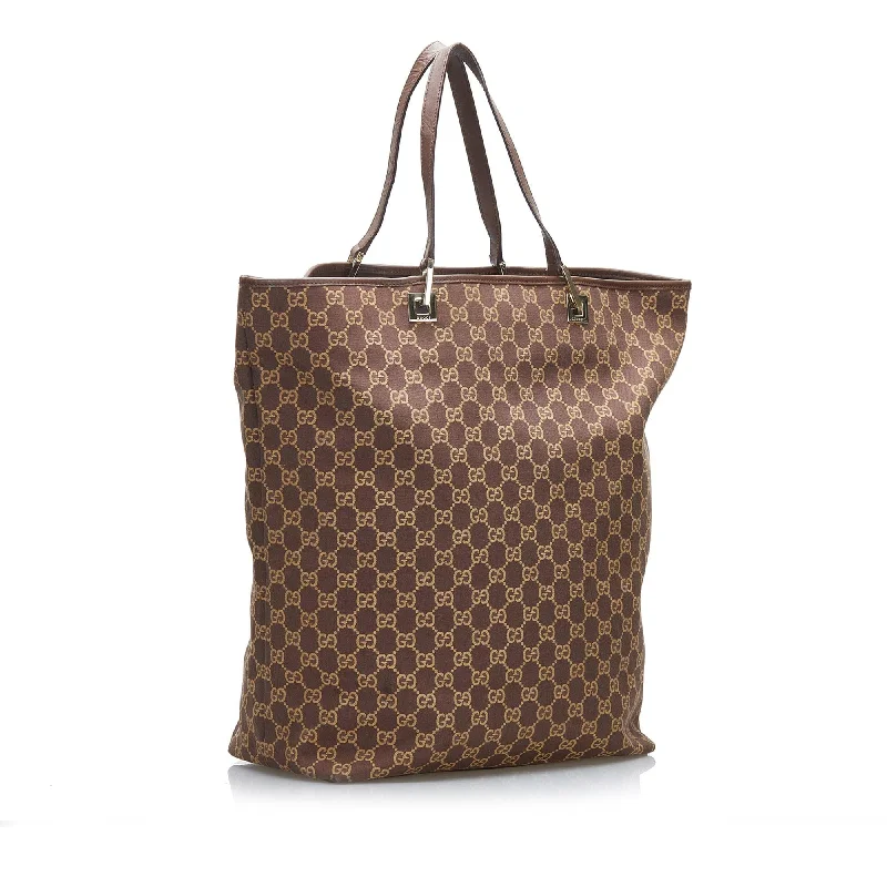 Women Gucci Sylvie bags with a crystal - embellished web stripeGucci GG Canvas Tote (SHG-37938)