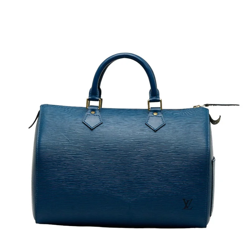 Louis Vuitton bags with a front - zip pocket for small items like keysLouis Vuitton Epi Speedy 30 Handbag M43005 Toledo Blue