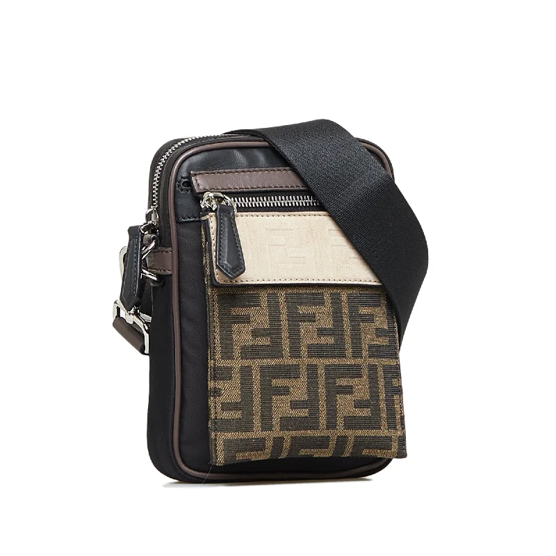 Fendi bags with a front - zip pocket for small items such as lip balm and earphonesFENDI Zucca Crossbody Bag