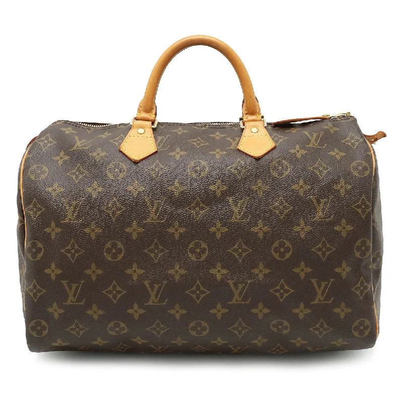 Louis Vuitton tote bags with a printed LV logo on the front for brand visibilityLouis Vuitton Monogram Speedy 35