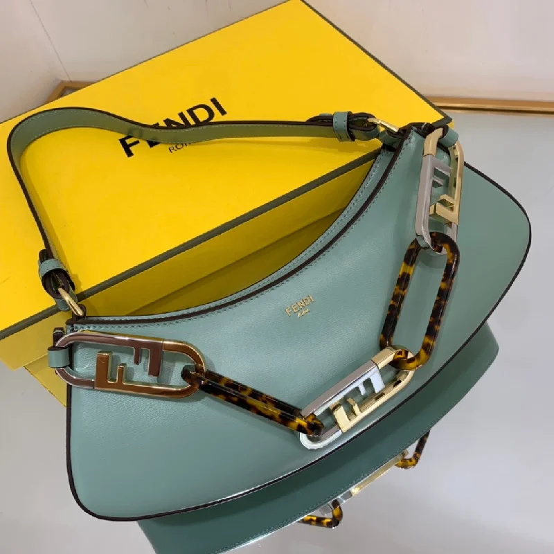 Fendi crossbody bags with a detachable fanny pack strap for a trendy and practical optionFendi O’Lock Swing Mint Green Bag