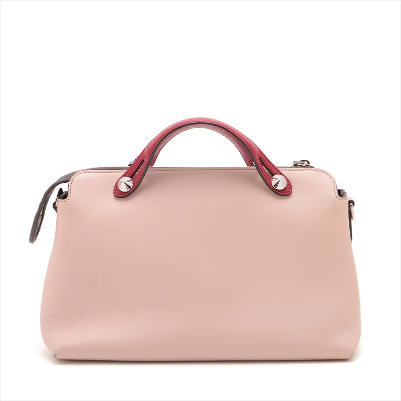 Fendi bags with a detachable mirror inside for quick touch - ups and groomingFendi Byzaw Medium Leather 2WAY Handbag Red  Pink 8BL124