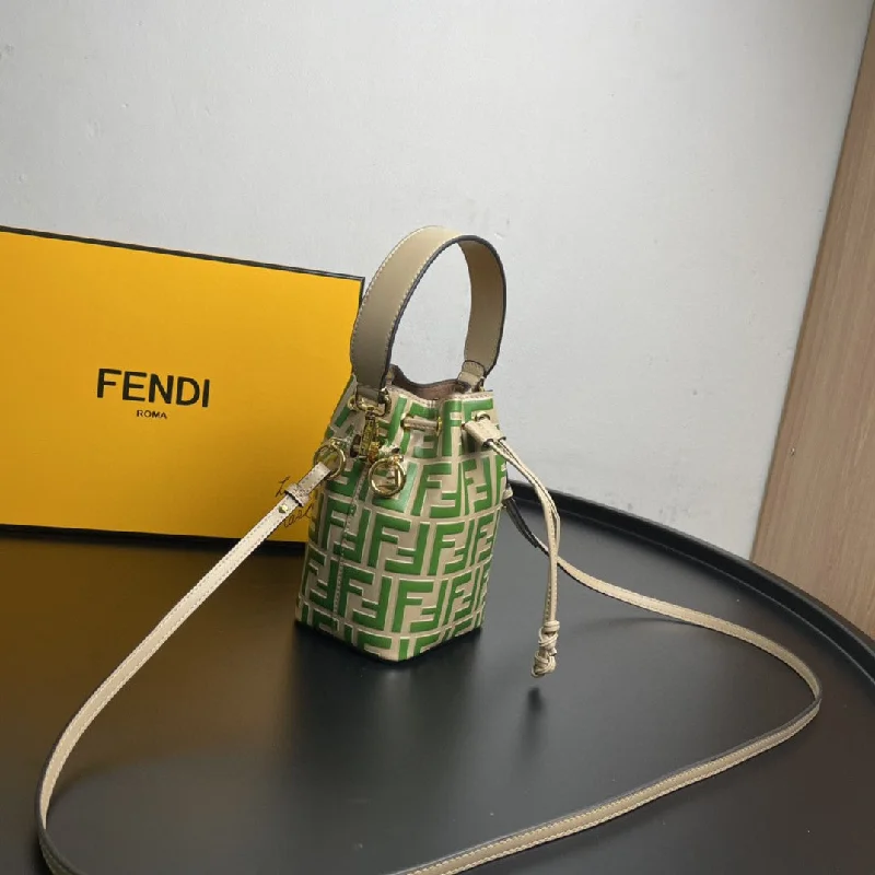 Fendi tote bags with a solar - powered charging panel for eco - friendly chargingFendi Mon Tresor Green Mini Bag For Woman 18cm/7in