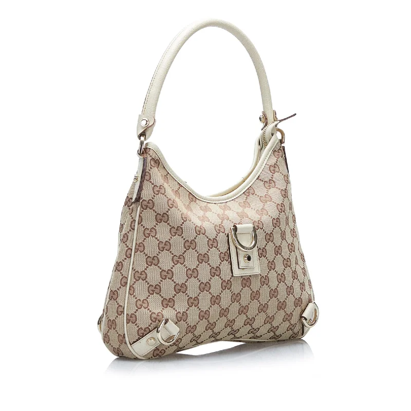 Women Gucci bags with a zippered interior pocketGucci GG Canvas Abbey D-Ring Shoulder Bag (SHG-37903)