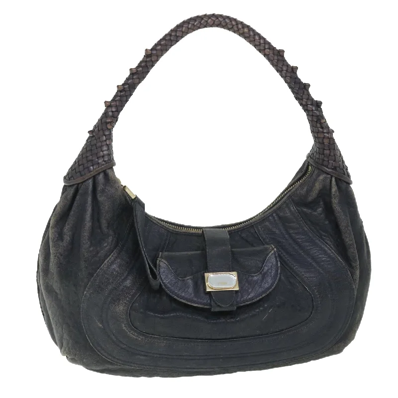 Fendi handbags with a biodegradable leather alternative for an eco - conscious choiceFENDI Shoulder Bag Leather Navy  55659