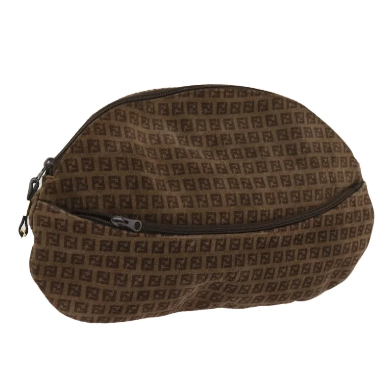 Fendi bags with a zippered interior pocket for separating items and keeping them organizedFENDI Pouch Suede Brown  ti1513