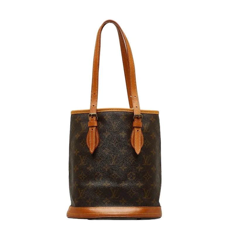 Louis Vuitton Alma bags with a monogram - embossed leather surfaceLouis Vuitton Monogram Petit Bucket PM Tote Bag Shoulder Bag M42238