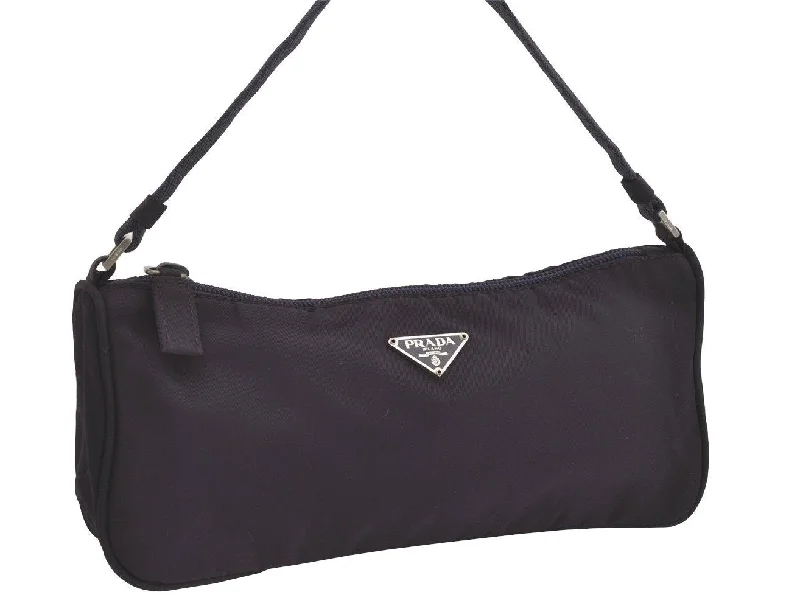 Prada bags with a zip - top closure and multiple interior pockets for organizationAuthentic PRADA Vintage Nylon Tessuto Hand Bag Pouch Purse Purple 5388I