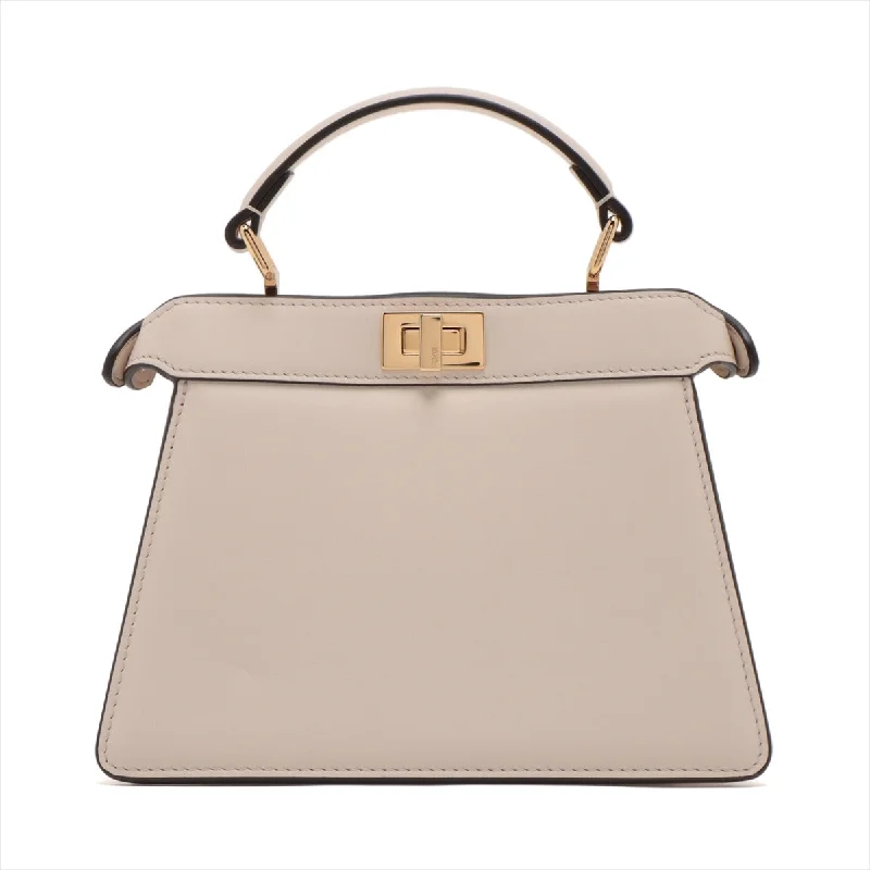 Fendi By The Way bags with a suede interior lining for a luxurious and soft feelFendi Peekaboo Icy Yu Mini Leather 2WAY Handbag White 8BN335