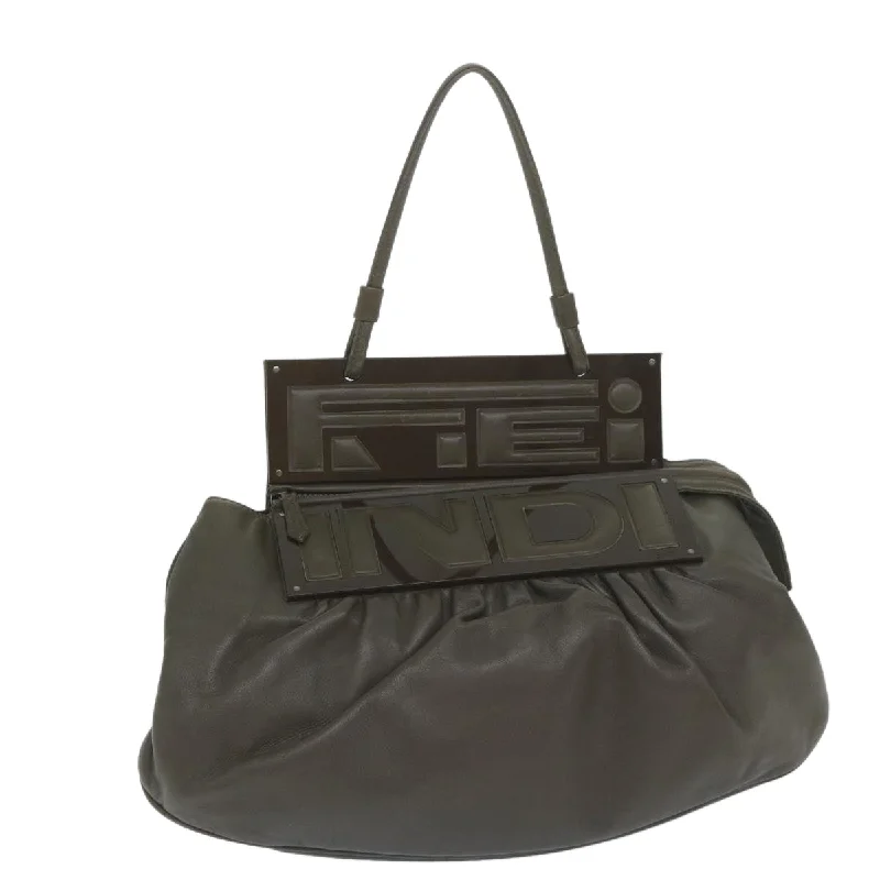 Fendi bags with a chain - link trim and a leather body for a modern and edgy lookFENDI Shoulder Bag Leather Brown  bs11438