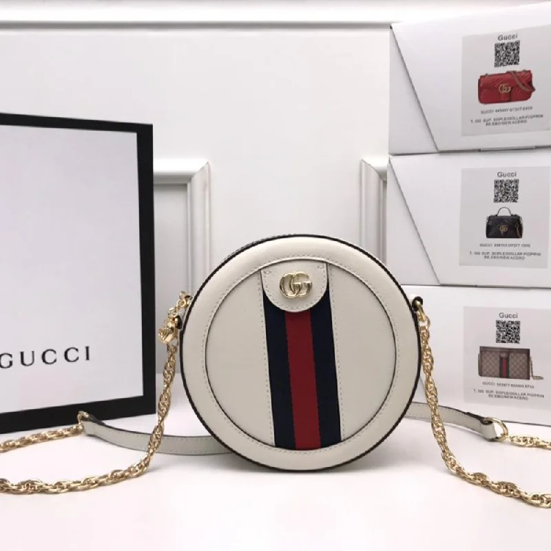 Women Gucci Sylvie bags with a leather - wrapped handleGucci Ophidia mini GG round shoulder bag