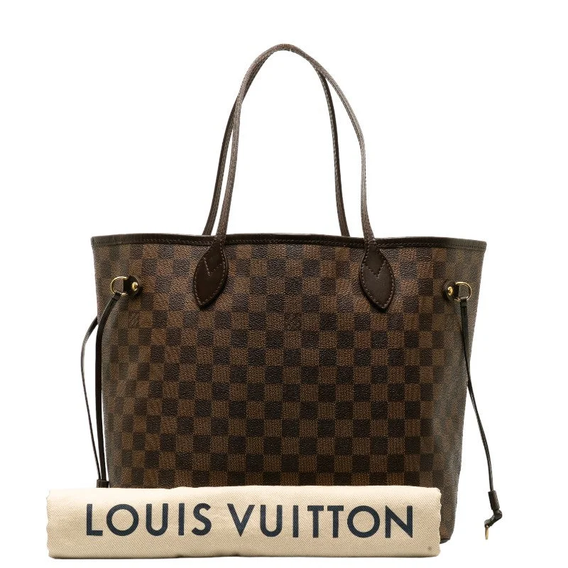 Ladies Louis Vuitton shoulder bags with a single - handle silhouetteLouis Vuitton Damier Neverfull MM Shoulder Bag Tote Bag N51105