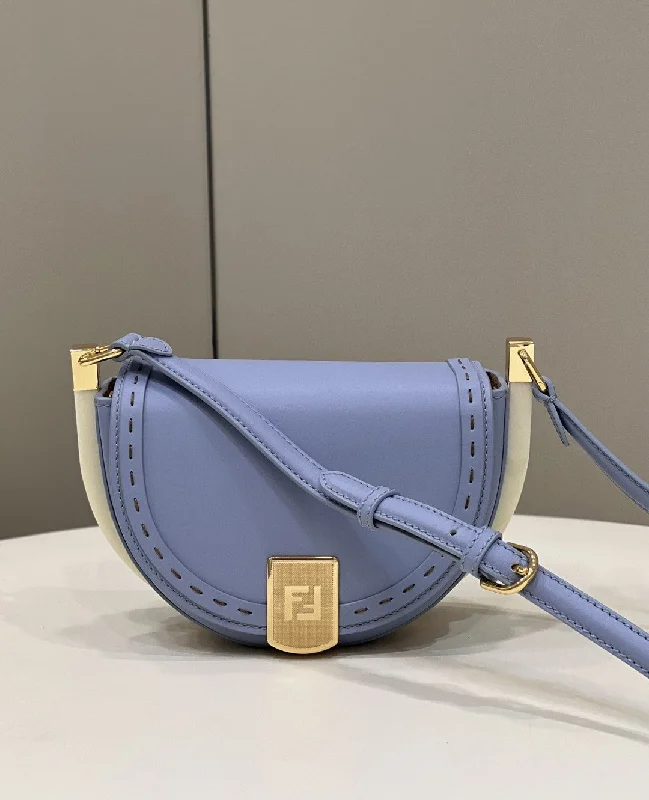 Fendi Baguette bags with a detachable shoulder strap for hands - free convenienceFendi Moonlight Saddle Blue Bag For Woman 19cm/7.5in