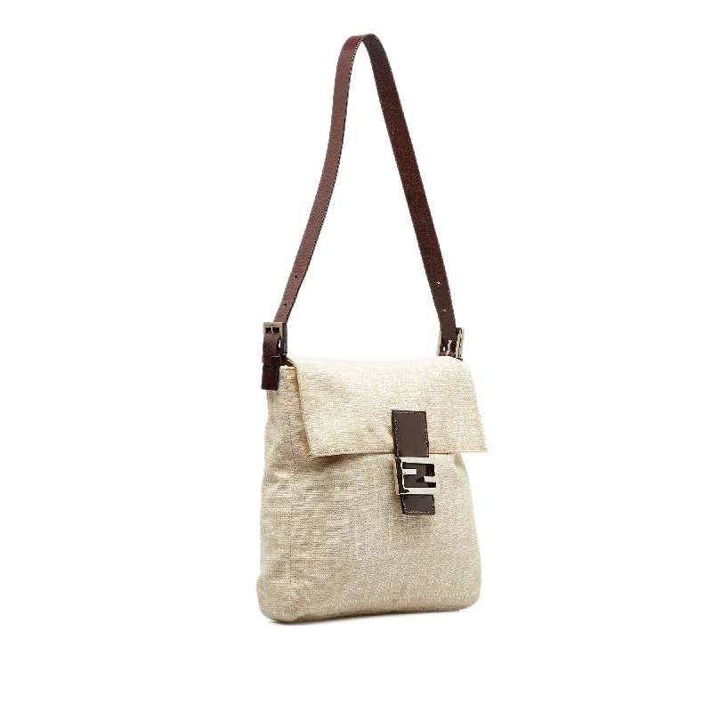 Fendi crossbody bags with a faux fur trim for a warm and stylish winter accessoryFENDI Zucca Mamma Forever Shoulder Bag