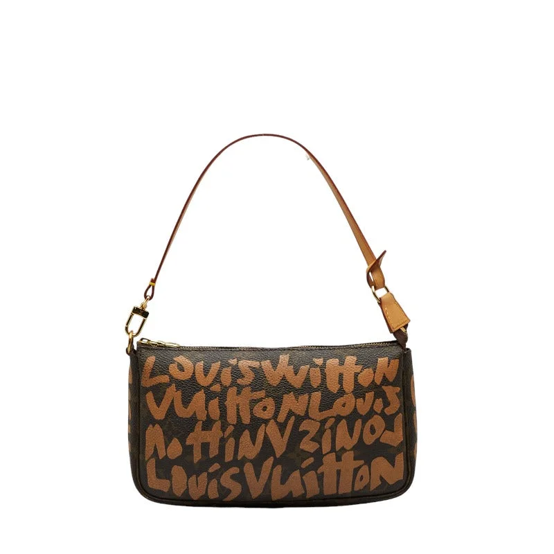 Louis Vuitton Petite Malle bags with a hard - shell structure for uniquenessLouis Vuitton Monogram Graffiti Pochette Stephen Sprouse Handbag M92193