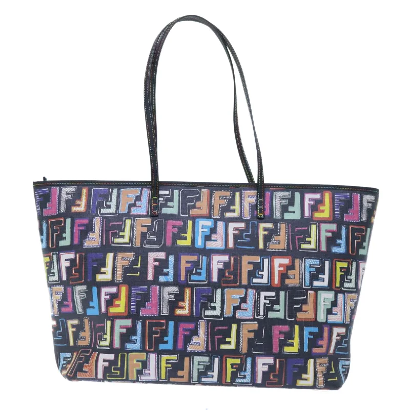 Ladies Fendi Peekaboo bags with a hand - stitched leather handle for artisanal charmFENDI Zucca Canvas Tote Bag Multicolor 8BH185  yk8065