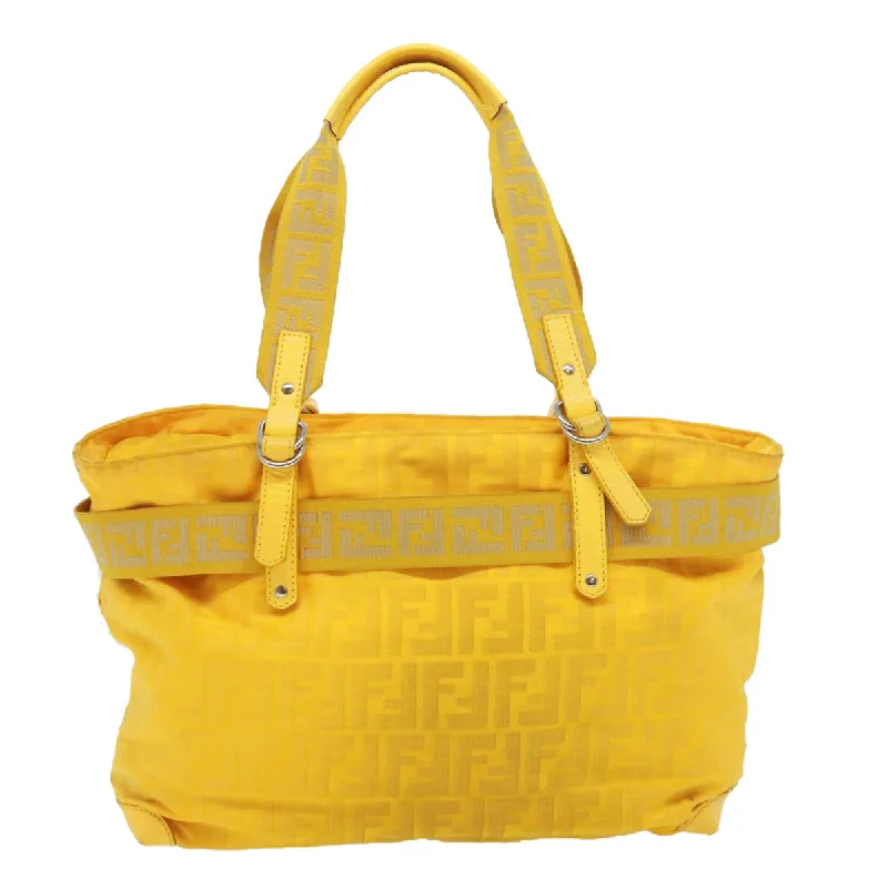 Fendi crossbody bags with a printed floral pattern for a feminine and romantic touchFENDI Zucca Canvas Tote Bag Nylon Yellow  bs2911