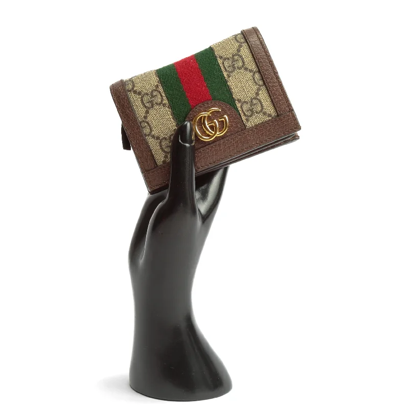 Gucci tote bags for women with a water - resistant coatingGUCCI Ophidia GG Card Case Wallet