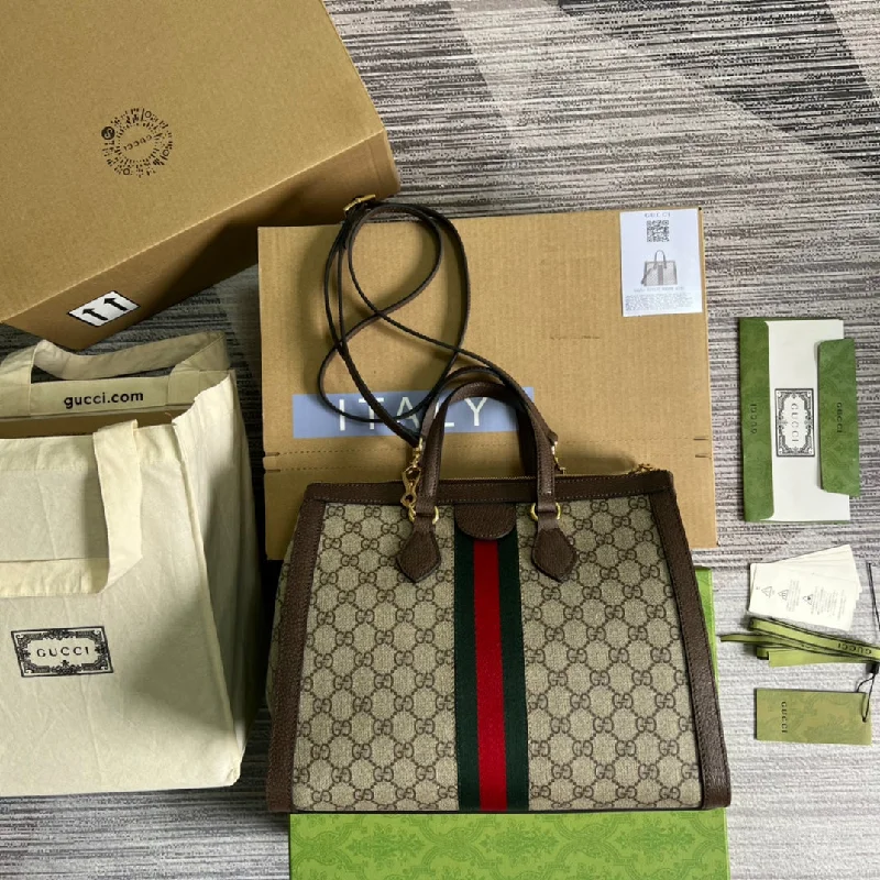 Women Gucci tote bags in GG Supreme canvas for a branded feelGucci Ophidia GG Medium Tote Bag