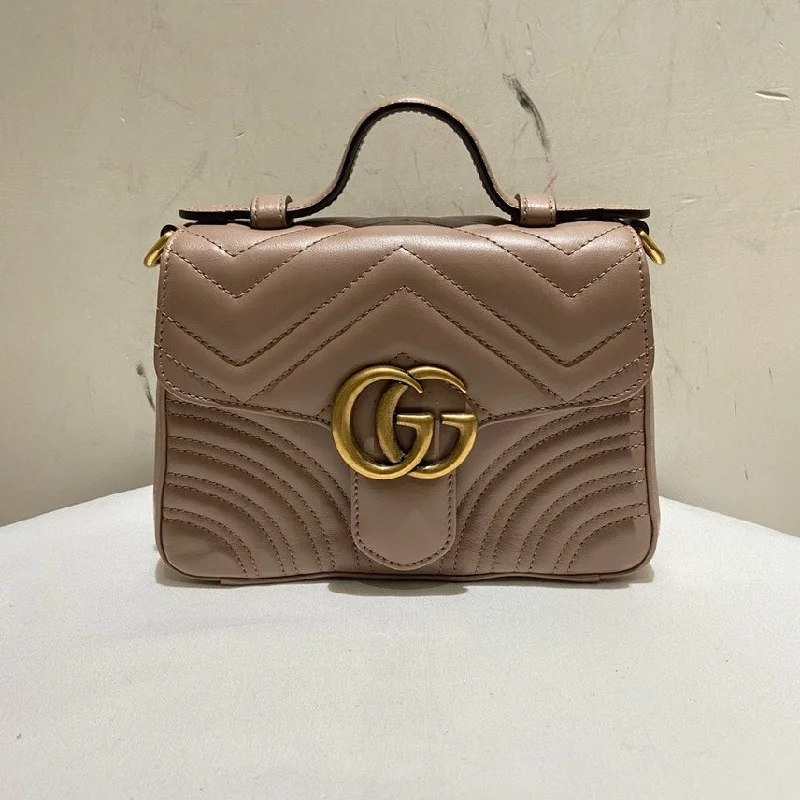 Women Gucci bags with a detachable mobile phone holderGucci Marmont Beige Leather Tote Bag Medium