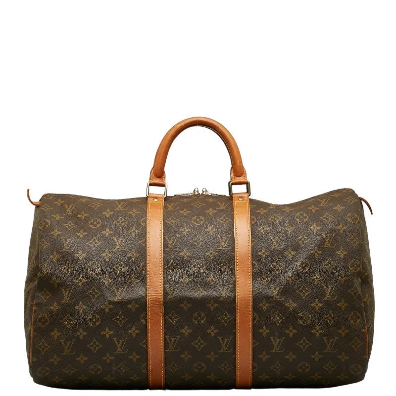 Ladies Louis Vuitton shoulder bags with a magnetic - closure flap for easeLouis Vuitton Monogram Keepall 50 Handbag Boston Bag M41426 Brown