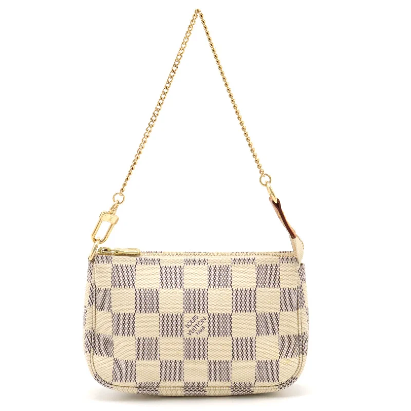 Louis Vuitton bags with a detachable mobile phone holder for convenienceLouis Vuitton Damier Azur Mini Pochette Accessory N58010