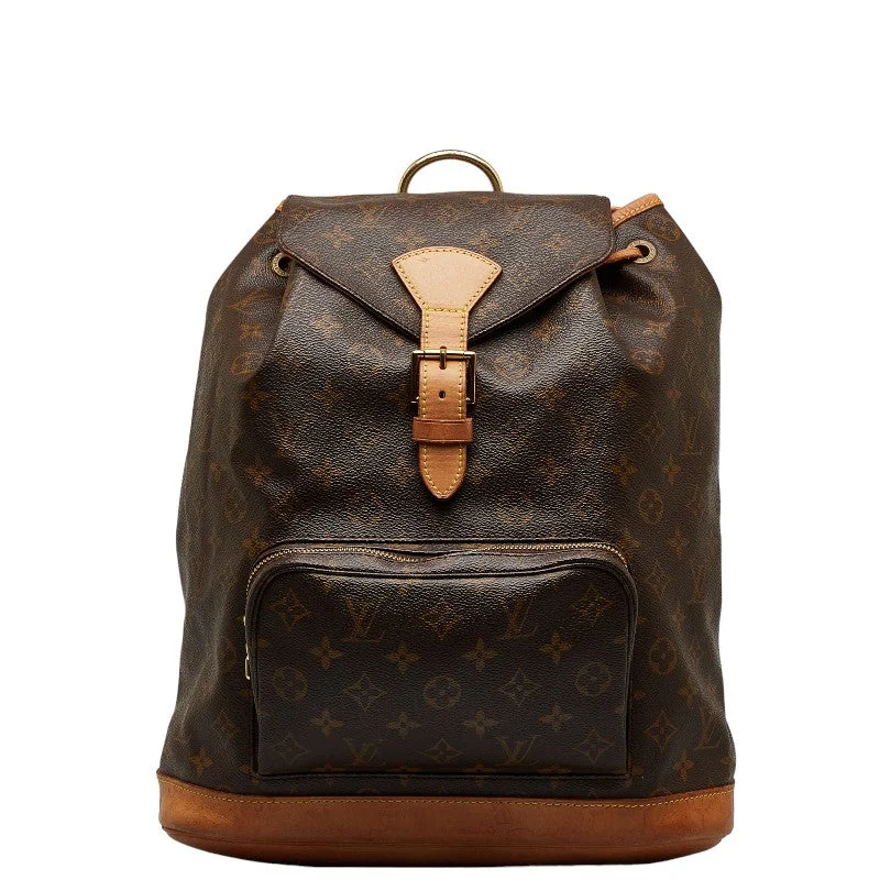 Louis Vuitton handbags with a patent - leather finish for a shiny lookLouis Vuitton Monogram Monsouris GM Backpack M51135