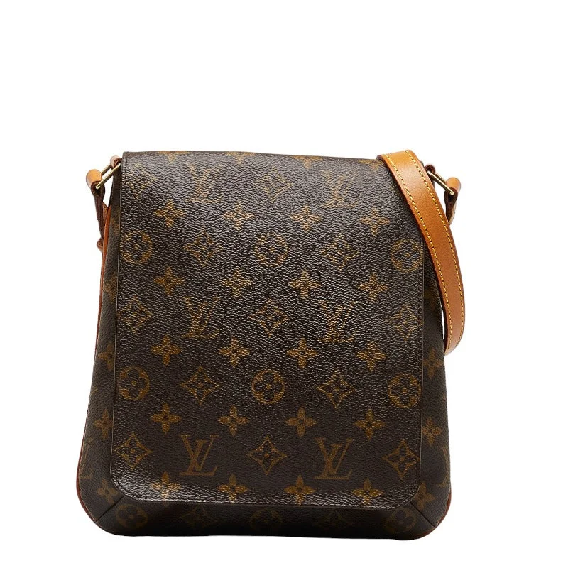 Ladies Louis Vuitton shoulder bags with a magnetic - closure flap for easeLouis Vuitton Monogram Salsa Short Shoulder Bag M51258 Brown PVC Leather  Louis Vuitton