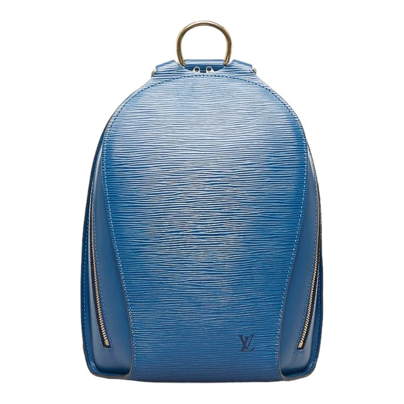 Louis Vuitton bags with a front - zip pocket for small items like keysLouis Vuitton Epi Mabillon Backpack M52235 Toledo Blue