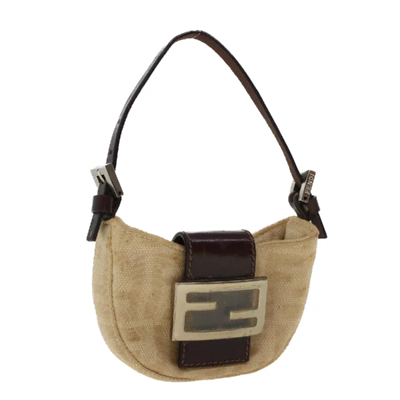 Fendi crossbody bags with a faux fur trim for a warm and stylish winter accessoryFENDI Pouch Canvas Beige 2308-26673-008  43696