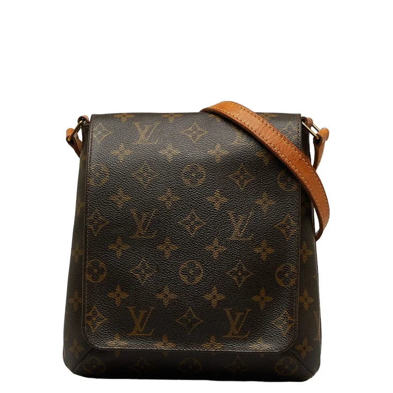 Louis Vuitton handbags with a back - zip pocket for storing valuablesLouis Vuitton Monogram Musette Salsa Long Shoulder Bag M51387 Brown PVC Leather  Louis Vuitton