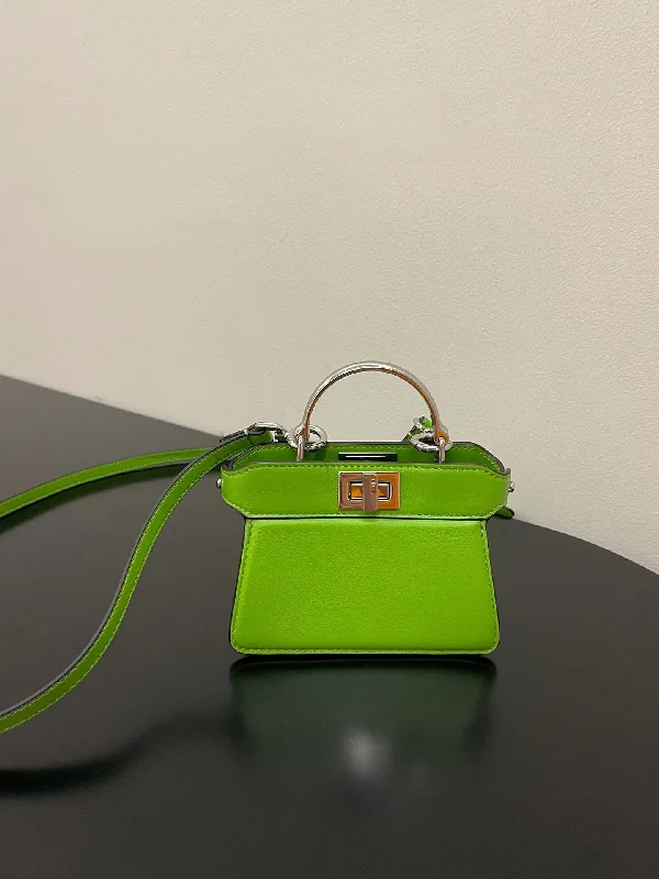 Fendi By The Way bags with a leather - wrapped drawstring for a luxurious and tactile feelFendi Peekaboo ISeeU Petite Green Micro Bag For Woman 11cm/4.5in