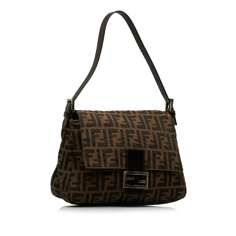 Ladies Fendi Peekaboo bags with a back - pocket organizer for better organizationFENDI Zucca Mamma Forever Shoulder Bag