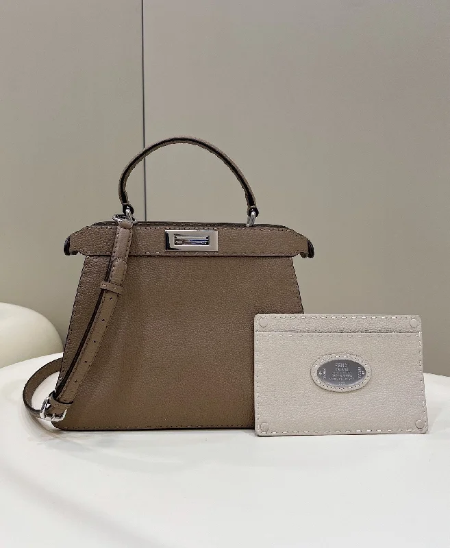 Ladies Fendi crossbody bags with a single - strap design for simplicity and ease of useFendi Peekaboo ISeeU Medium Brown