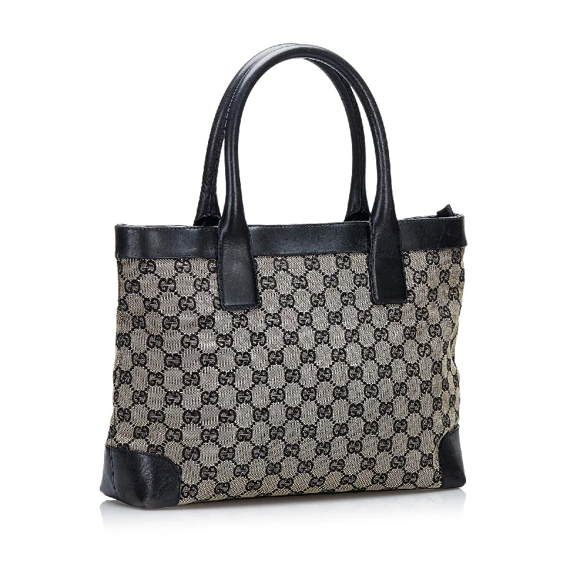 Gucci tote bags for women with a double - handle designGucci GG Canvas Tote Bag (SHG-9mqKFI)