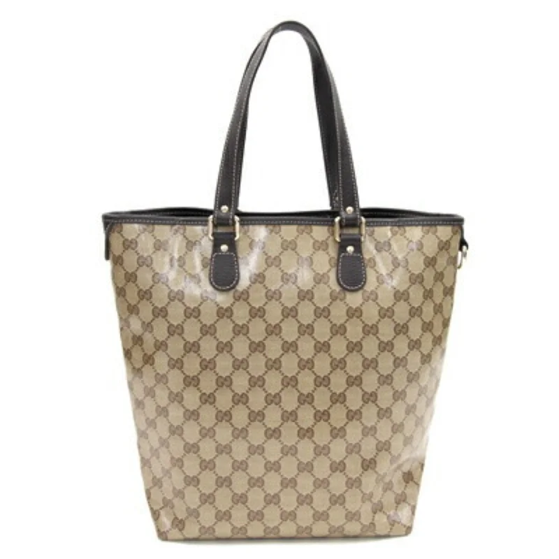 Gucci Marmont bags for women with quilted leather exteriorsGUCCI tote bag GG crystal 265693 dark brown beige PVC leather ladies