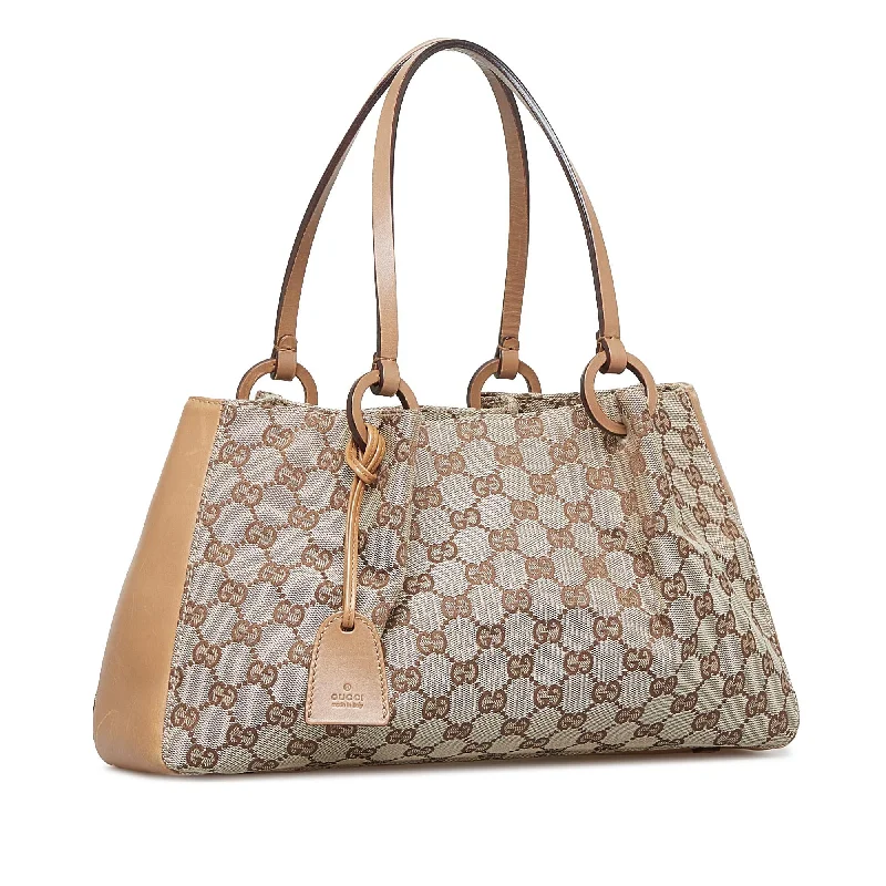 Gucci handbags for women with a metal - framed claspGucci GG Canvas Tote Bag (SHG-Wk2ddv)