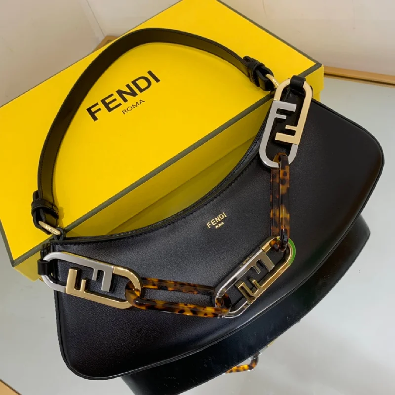 Fendi tote bags with a solar - powered charging panel for eco - friendly chargingFendi O’Lock Swing Black Bag