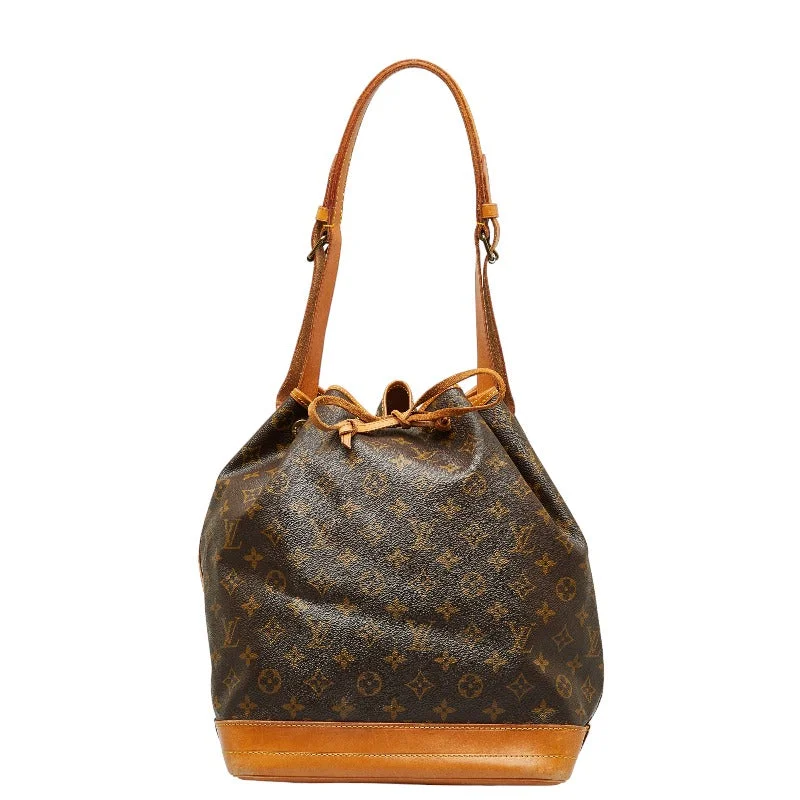 Louis Vuitton crossbody bags with a printed floral pattern for femininityLouis Vuitton Monogram Noe Shoulder Bag M42224 Brown