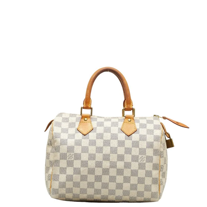 Louis Vuitton Petite Malle bags with a hard - shell structure for uniquenessLouis Vuitton Damier Azur Speedy 25 Handbag Mini Boston Bag N4137