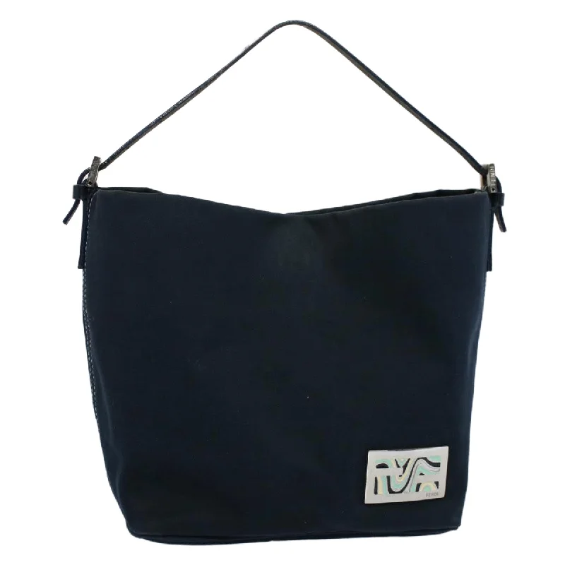 Fendi By The Way bags with a detachable pouch for separating small itemsFENDI Shoulder Bag Canvas Navy  bs8339