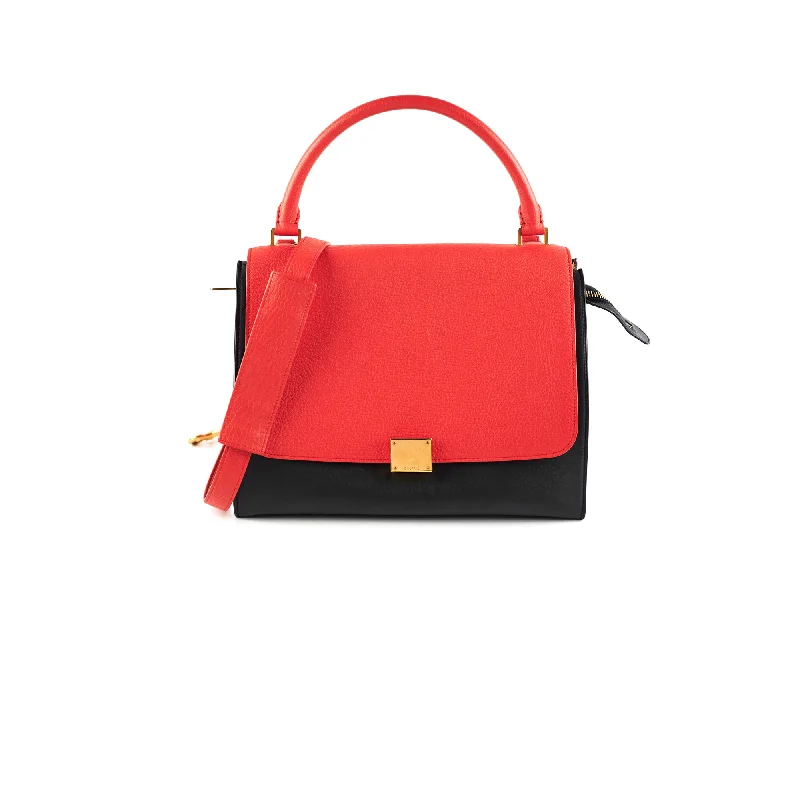 Sustainable Celine Bags Using Eco - Friendly MaterialsCeline Trapeze Coral/Black Small