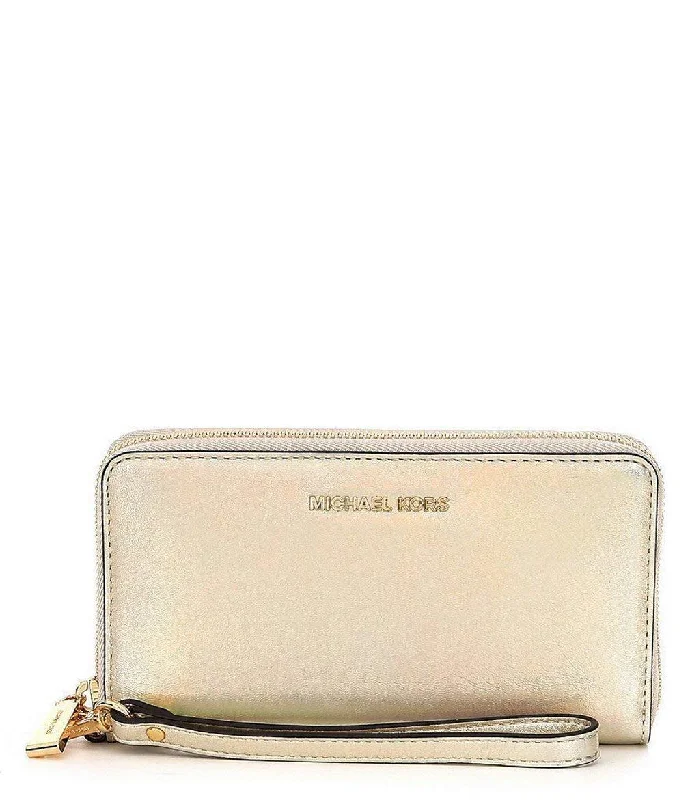 Michael Michael Kors picnic bags for outdoor lunchesMichael Kors Large Flat Pale Gold Leather Multifunction Phone Case Wristlet