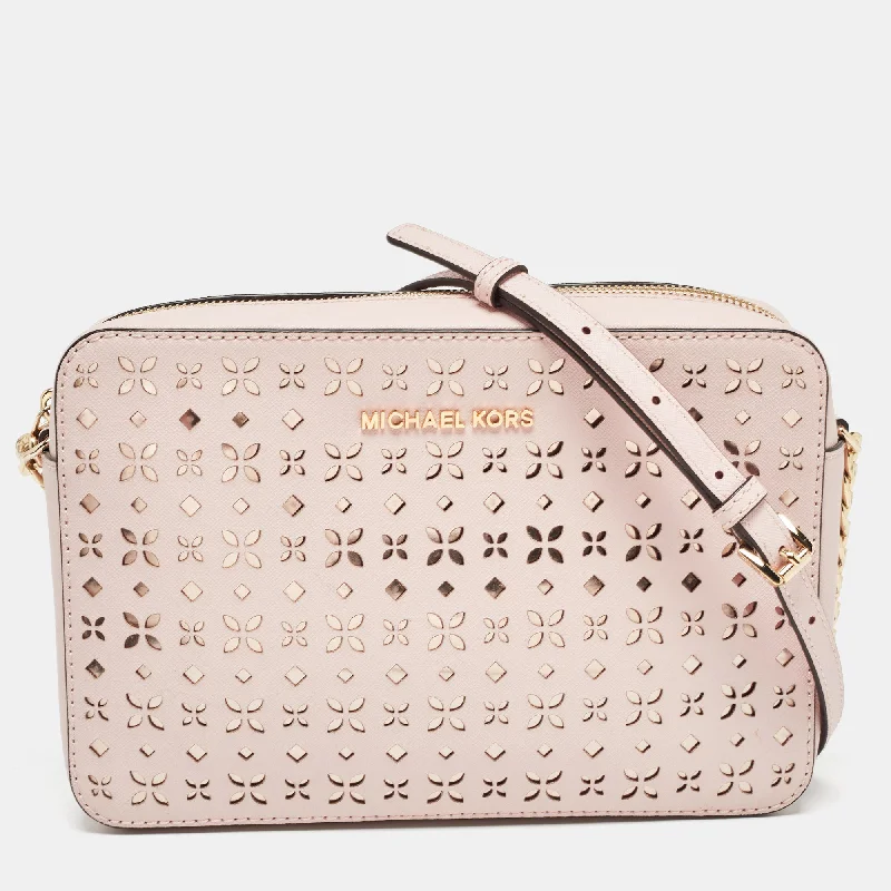 Michael Michael Kors Bags for business meetings in a sophisticated styleLight Pink Leather Lasercut East West Crossbody Bag