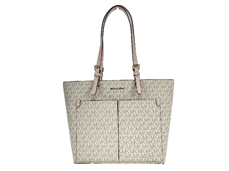 Michael Michael Kors Bags for award shows to complete the look of the attendeesMichael Kors Jet Set Medium Powder Blush Signature PVC Double Pocket Tote Bag